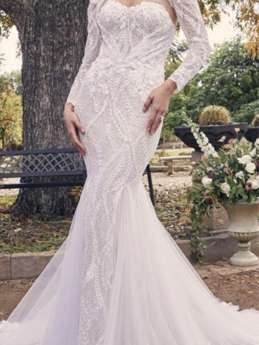 Couture Ivory Lace Mermaid Wedding Dress with Matching Jacket